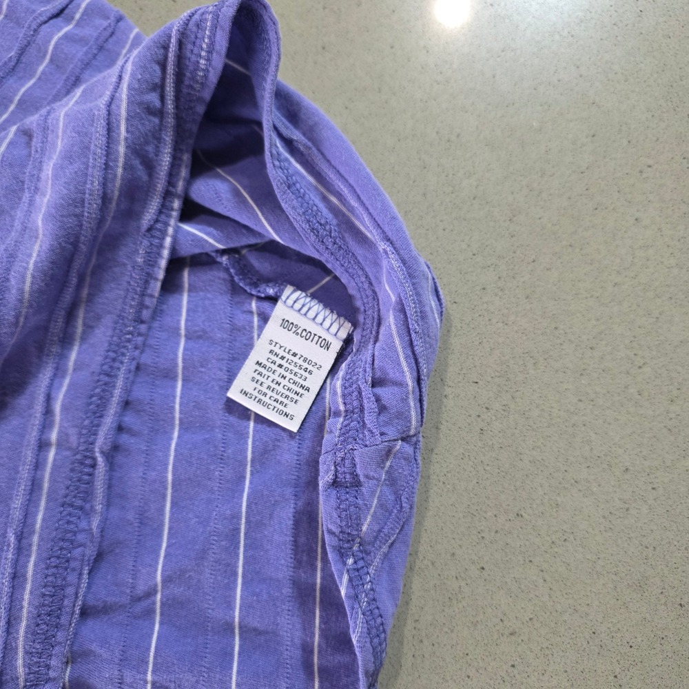 Habitat Purple Striped V-Neck Asymmetrical Cotton Tunic Top 78022 Large - Picture 6 of 11